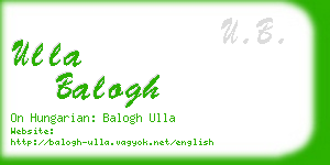 ulla balogh business card